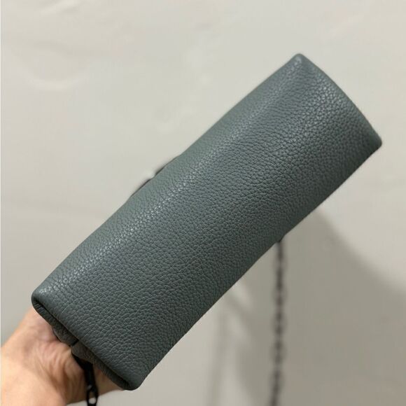 Handmade Genuine Premium Togo Leather Top Handles Bag/ Crossbody & 2 Chains - Picture 14 of 16